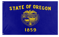 A mockup of the custom flag 'Oregon State Flag' on a white background