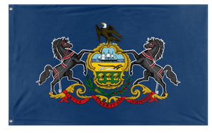 A mockup of the custom flag 'Pennsylvania State Flag' on a white background