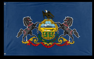 A mockup of the custom flag 'Pennsylvania State Flag' on a white background
