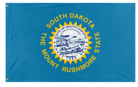A mockup of the custom flag 'South Dakota State Flag' on a white background