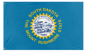 A mockup of the custom flag 'South Dakota State Flag' on a white background