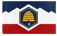 A mockup of the custom flag 'Utah State Flag' on a white background