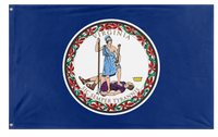 A mockup of the custom flag 'Virginia State Flag' on a white background