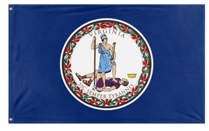 A mockup of the custom flag 'Virginia State Flag' on a white background