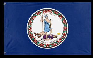 A mockup of the custom flag 'Virginia State Flag' on a white background