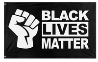 A mockup of the custom flag 'Black Lives Matter Flag' on a white background