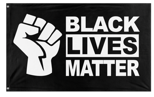 A mockup of the custom flag 'Black Lives Matter Flag' on a white background