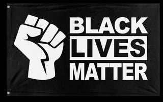 A mockup of the custom flag 'Black Lives Matter Flag' on a white background