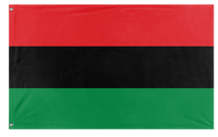 A mockup of the custom flag 'Pan-African Flag' on a white background
