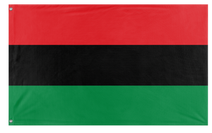 A mockup of the custom flag 'Pan-African Flag' on a white background