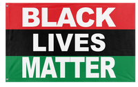A mockup of the custom flag 'Pan-African Black Lives Matter Flag' on a white background