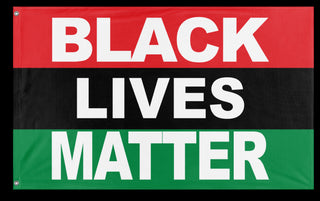A mockup of the custom flag 'Pan-African Black Lives Matter Flag' on a white background