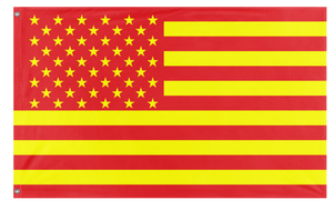 A mockup of the custom flag 'Asian American Heritage Flag' on a white background