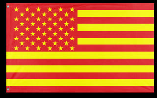 A mockup of the custom flag 'Asian American Heritage Flag' on a white background