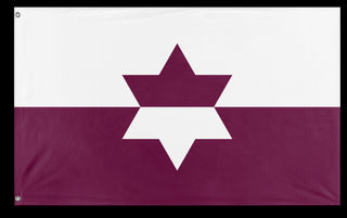 A mockup of the custom flag 'Jewish American Heritage Flag' on a white background