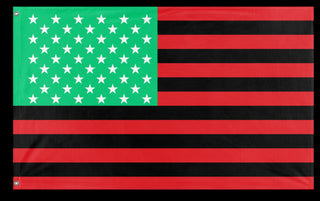 A mockup of the custom flag 'Pan-African Black Lives Matter Flag' on a white background