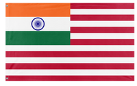 A mockup of the custom flag 'Indian American Heritage Flag' on a white background
