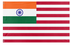 A mockup of the custom flag 'Indian American Heritage Flag' on a white background