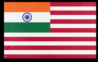 A mockup of the custom flag 'Indian American Heritage Flag' on a white background