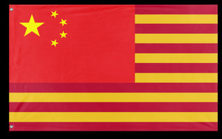 A mockup of the custom flag 'Chinese American Heritage Flag' on a white background