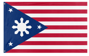 A mockup of the custom flag 'Filipino American Heritage Flag' on a white background