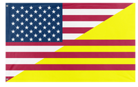 A mockup of the custom flag 'Vietnamese American Heritage Flag' on a white background