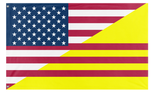 A mockup of the custom flag 'Vietnamese American Heritage Flag' on a white background