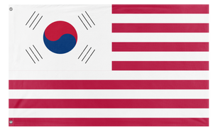 A mockup of the custom flag 'Korean American Heritage Flag' on a white background