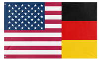 A mockup of the custom flag 'German American Heritage Flag' on a white background