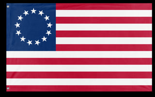 A mockup of the custom flag 'Betsy Ross Flag' on a white background