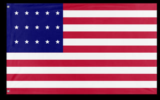 A mockup of the custom flag '15-Star Flag' on a white background