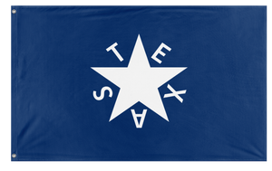 A mockup of the custom flag 'De Zavala Texas Flag' on a white background