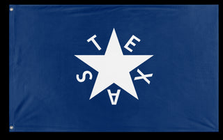 A mockup of the custom flag 'De Zavala Texas Flag' on a white background