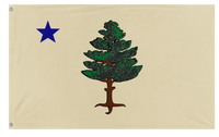A mockup of the custom flag '1901 Maine Flag' on a white background