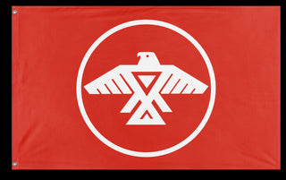 A mockup of the custom flag 'Anishinaabe First Nations Flag' on a white background