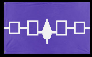 A mockup of the custom flag 'Haudenosaunee Confederacy Flag' on a white background