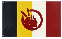 A mockup of the custom flag 'American Indian Movement Flag' on a white background
