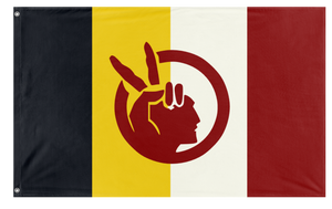 A mockup of the custom flag 'American Indian Movement Flag' on a white background