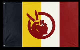 A mockup of the custom flag 'American Indian Movement Flag' on a white background