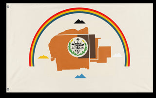 A mockup of the custom flag 'Najavo Nation Flag' on a white background