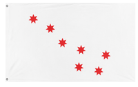 A mockup of the custom flag 'Cherokee Peace Flag' on a white background