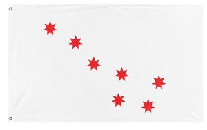 A mockup of the custom flag 'Cherokee Peace Flag' on a white background