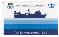A mockup of the custom flag 'MGL Expedition Flag v2 flag' on a white background