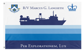 A mockup of the custom flag 'MGL Expedition Flag v2 flag' on a white background