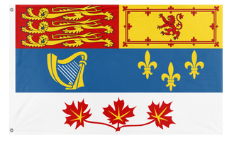 A mockup of the custom flag 'Canadian Royal Standard flag' on a white background