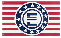 A mockup of the custom flag 'Enclave MacAurthur' on a white background