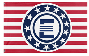 A mockup of the custom flag 'Enclave MacAurthur' on a white background