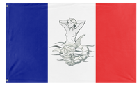 A mockup of the custom flag 'Belle Poule flag' on a white background