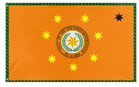 A mockup of the custom flag 'Cherokee Nation flag' on a white background