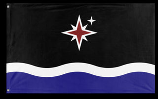 A mockup of the custom flag 'Grand Union of Grand Manan flag' on a white background